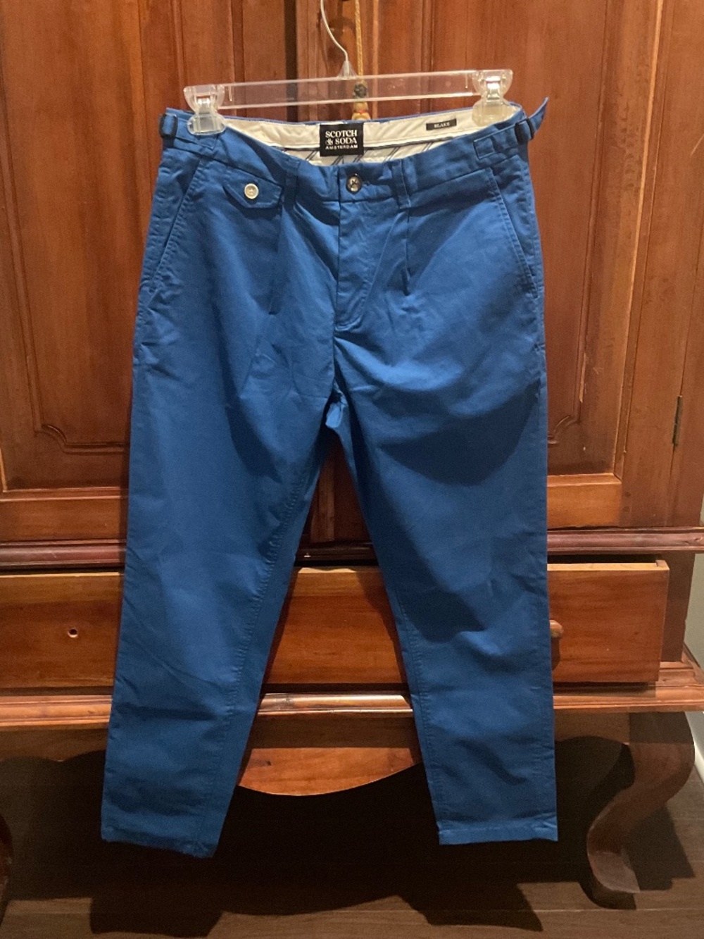 Scotch &Soda Men’s Blake Slim Fit  Chino  Pants  in Royal Blue , Size 30/32